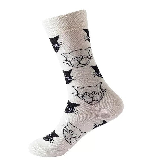 1pair Combed Cotton Fashion Hip Hop Man woman Socks Harajuku fruit Skateboard oil painting animal Happy Socks Funny Sokken
