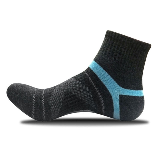 Men Merino Wool Black Ankle Cotton Socks