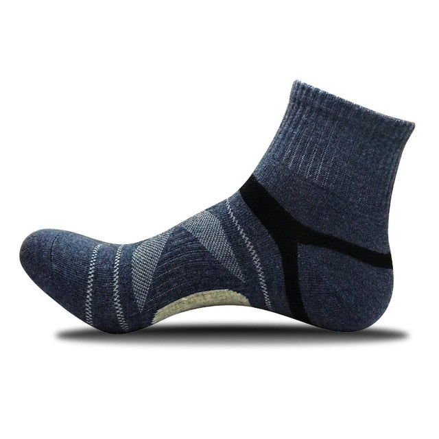 Men Merino Wool Black Ankle Cotton Socks