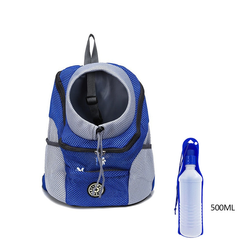 Puppy Kitten Carry Bag Double Shoulder Portable Travel Backpack Outdoor Pet Dog Carrier Bag Pet Dog Front Bag Mesh Backpack Head