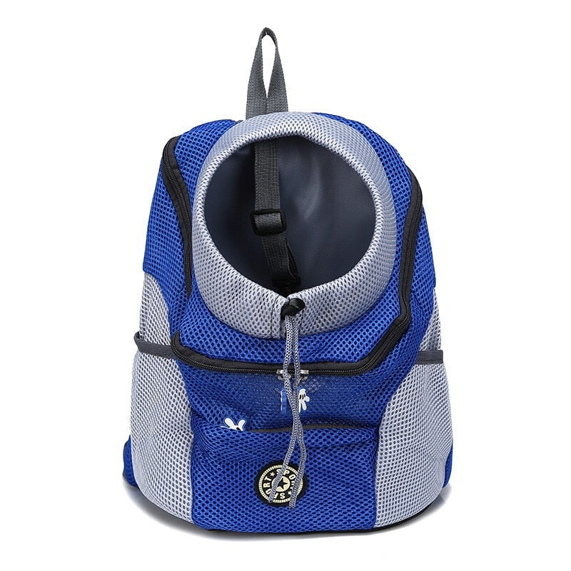Puppy Kitten Carry Bag Double Shoulder Portable Travel Backpack Outdoor Pet Dog Carrier Bag Pet Dog Front Bag Mesh Backpack Head