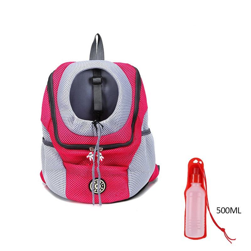 Puppy Kitten Carry Bag Double Shoulder Portable Travel Backpack Outdoor Pet Dog Carrier Bag Pet Dog Front Bag Mesh Backpack Head