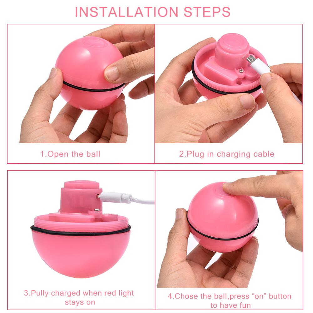 Smart Jumping Ball USB Electric Pet Toys Magic Roller Ball Cat LED Rolling Flash Ball Automatic Rotating Toy For Cat Dog Kids