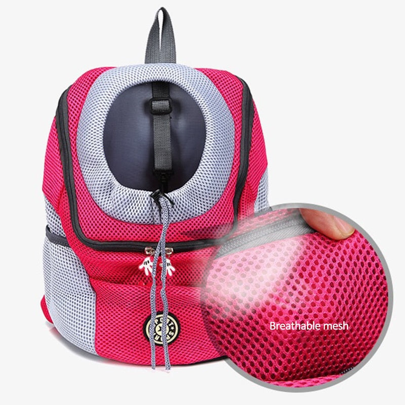 Puppy Kitten Carry Bag Double Shoulder Portable Travel Backpack Outdoor Pet Dog Carrier Bag Pet Dog Front Bag Mesh Backpack Head