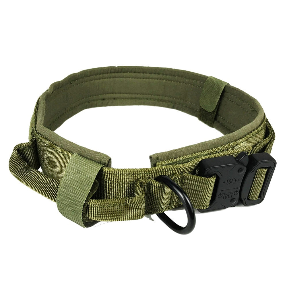 Durable Tactical Dog Collar Leash Adjustable Handle Training Nylon Pet Military Collar German Shepard Medium Large Dogs