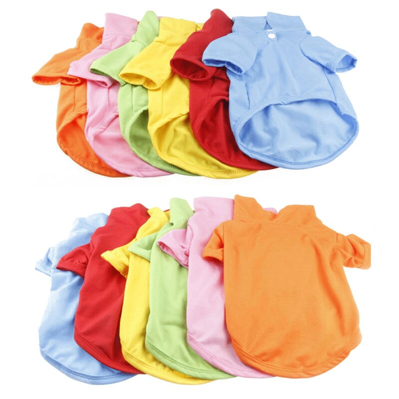 Big Size Candy Color Summer Dog T-shirt Pure Cotton Dog Clothes for French Bulldog Soft Breathable Pet Costume 2020 Fashion