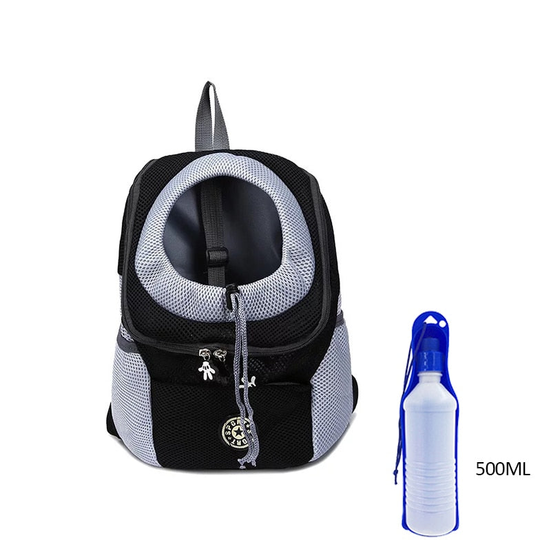 Puppy Kitten Carry Bag Double Shoulder Portable Travel Backpack Outdoor Pet Dog Carrier Bag Pet Dog Front Bag Mesh Backpack Head