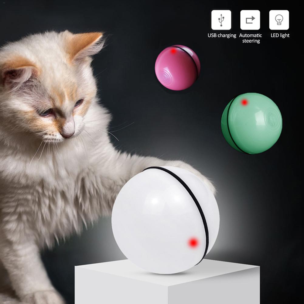 Smart Jumping Ball USB Electric Pet Toys Magic Roller Ball Cat LED Rolling Flash Ball Automatic Rotating Toy For Cat Dog Kids