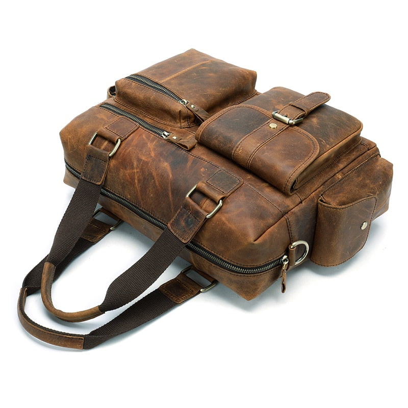 MVA Genuine Leather Men's Briefcase Messenger Bag Men's Leather Laptop Bag For men Office Bags For Men Briefcase Handbags 8537