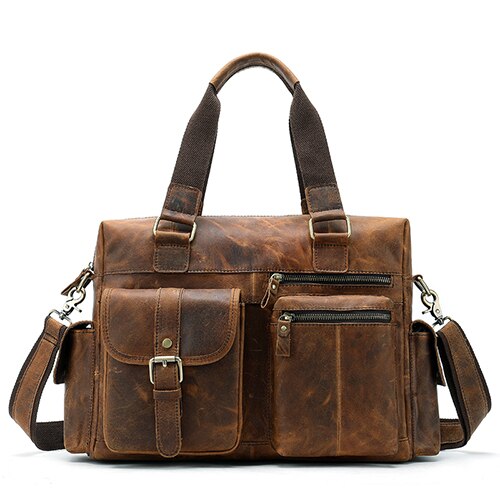 MVA Genuine Leather Men's Briefcase Messenger Bag Men's Leather Laptop Bag For men Office Bags For Men Briefcase Handbags 8537