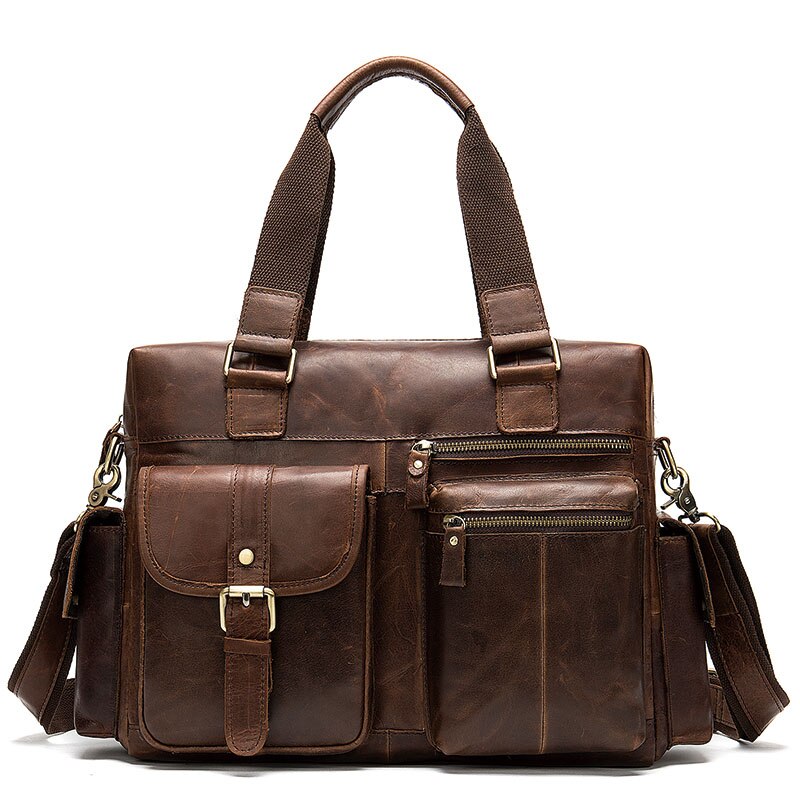 MVA Genuine Leather Men's Briefcase Messenger Bag Men's Leather Laptop Bag For men Office Bags For Men Briefcase Handbags 8537