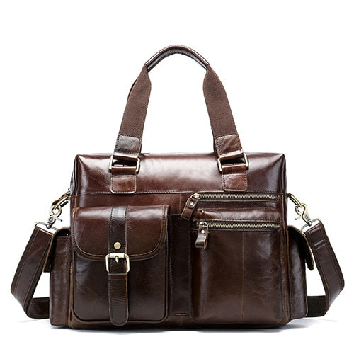 MVA Genuine Leather Men's Briefcase Messenger Bag Men's Leather Laptop Bag For men Office Bags For Men Briefcase Handbags 8537