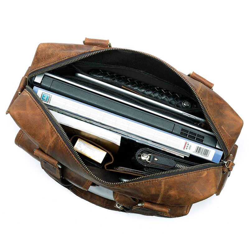 MVA Genuine Leather Men's Briefcase Messenger Bag Men's Leather Laptop Bag For men Office Bags For Men Briefcase Handbags 8537