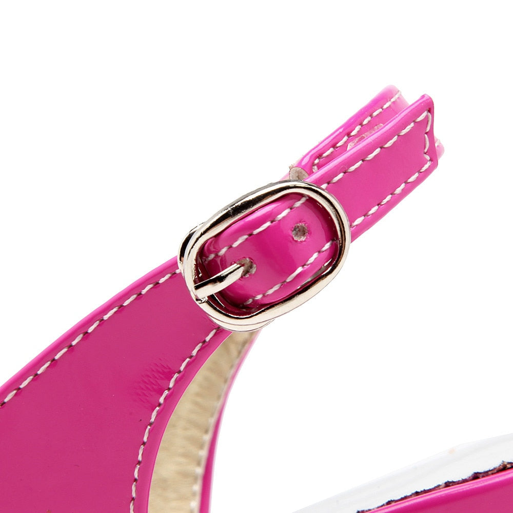MORAZORA 2022 hot sale women sandals sweet peep toe party wedding shoes simple buckle summer shoes platform high heels shoes