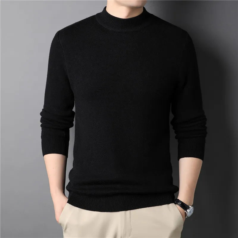 MRMT 2023 Brand New Men's Cashmere Sweater Half Turtleneck Men Sweaters Knit Pullovers For male Youth Slim Knitwear Man Sweater