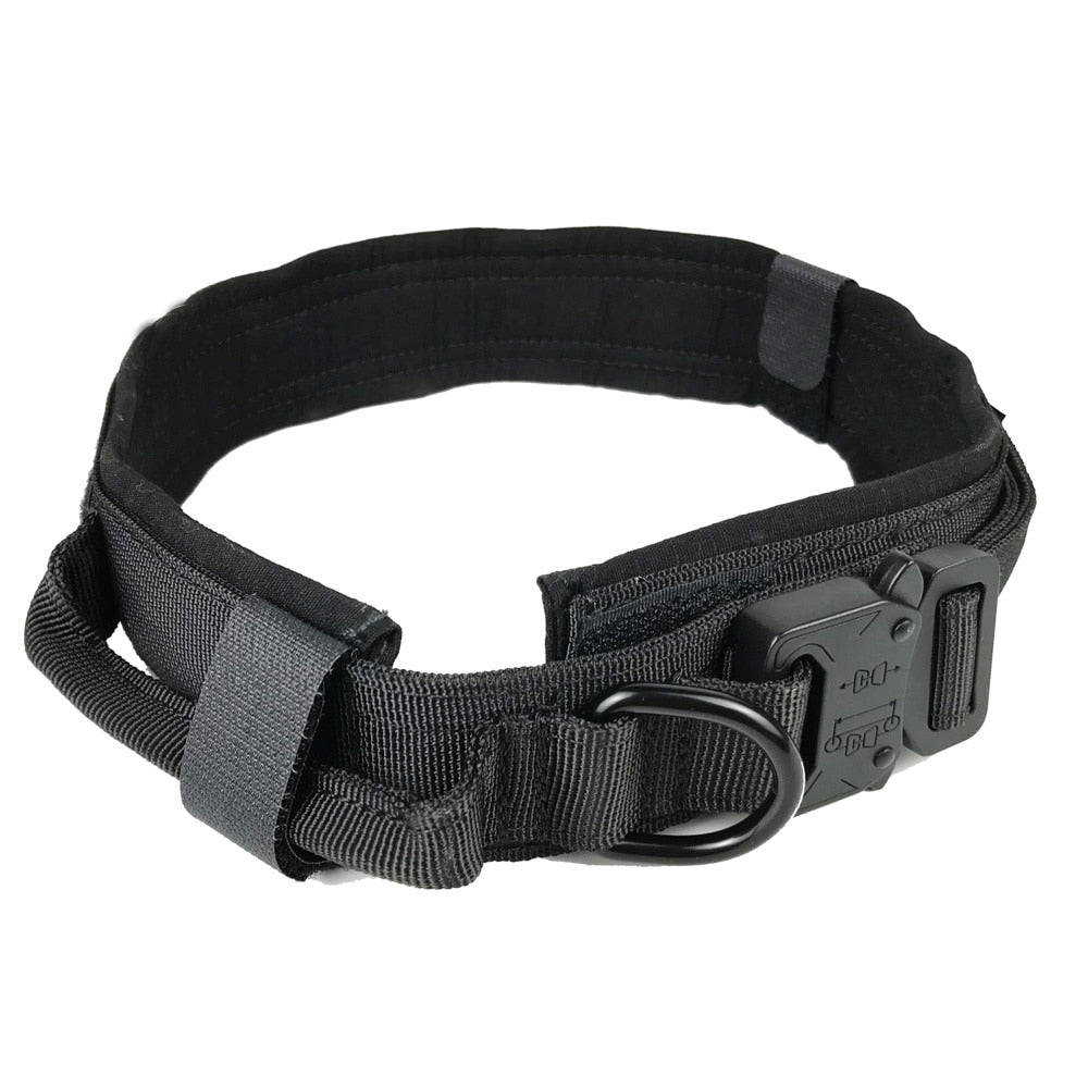 Durable Tactical Dog Collar Leash Adjustable Handle Training Nylon Pet Military Collar German Shepard Medium Large Dogs
