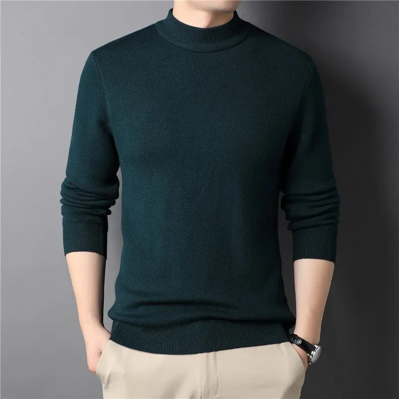 MRMT 2023 Brand New Men's Cashmere Sweater Half Turtleneck Men Sweaters Knit Pullovers For male Youth Slim Knitwear Man Sweater