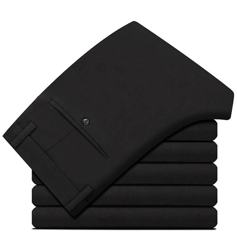 Men's Spring Autumn Fashion Business Casual Long Pants Suit Pants Male Elastic Straight Formal Trousers Plus Big Size 28-40