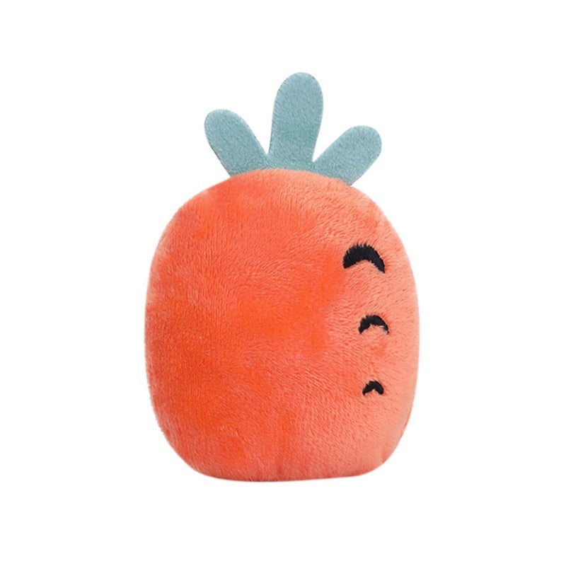 Dog Toys Plush Fruit Shaped Squeaky Cleaning Teeth Chew Toy Interactive Pet Molar Pet Toy For Dogs To Relieve Stress