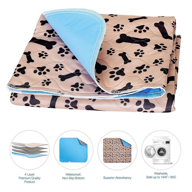 Dropshipping USA Stock Reusable Dog Bed Mats Dog Urine Pad Puppy Pee Fast Absorbing Pad Rug for Pet Training In Car Home Bed