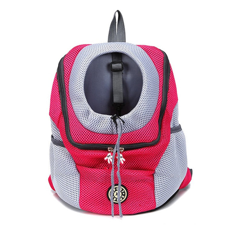 Puppy Kitten Carry Bag Double Shoulder Portable Travel Backpack Outdoor Pet Dog Carrier Bag Pet Dog Front Bag Mesh Backpack Head