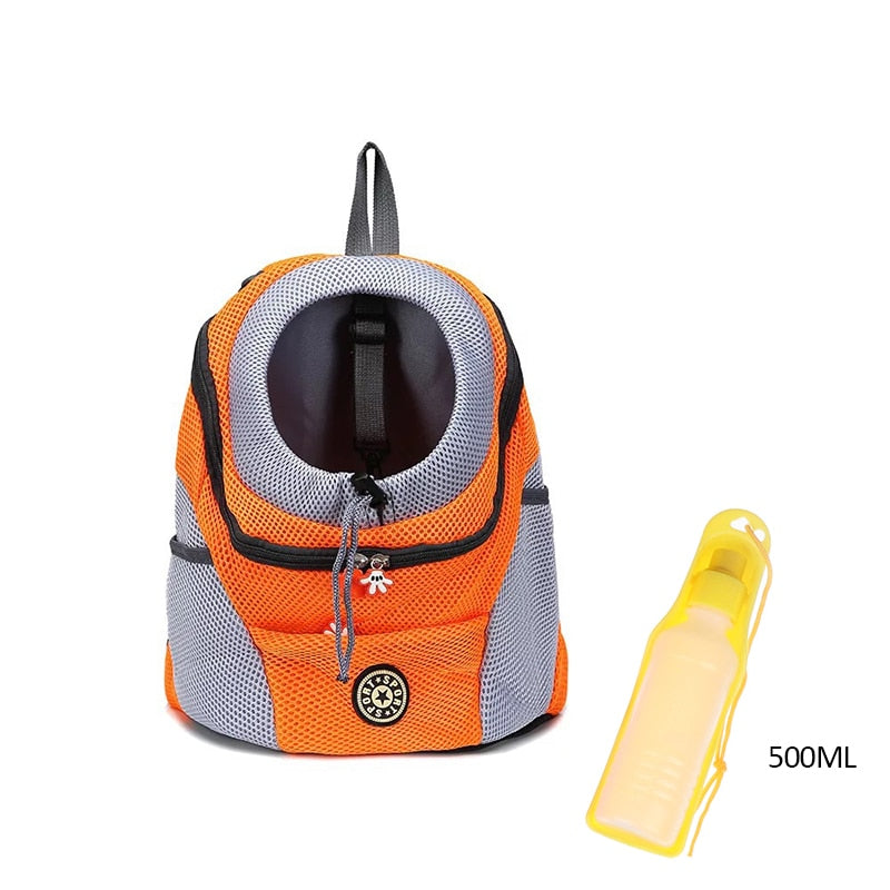 Puppy Kitten Carry Bag Double Shoulder Portable Travel Backpack Outdoor Pet Dog Carrier Bag Pet Dog Front Bag Mesh Backpack Head