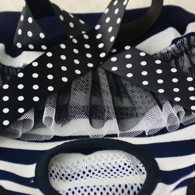 Striped Bow Dog Hygiene Pants Pet Underwear Diaper Dog Puppy Diaper Pants Bow Short Panty Nappy Underwear Dogs Clothes