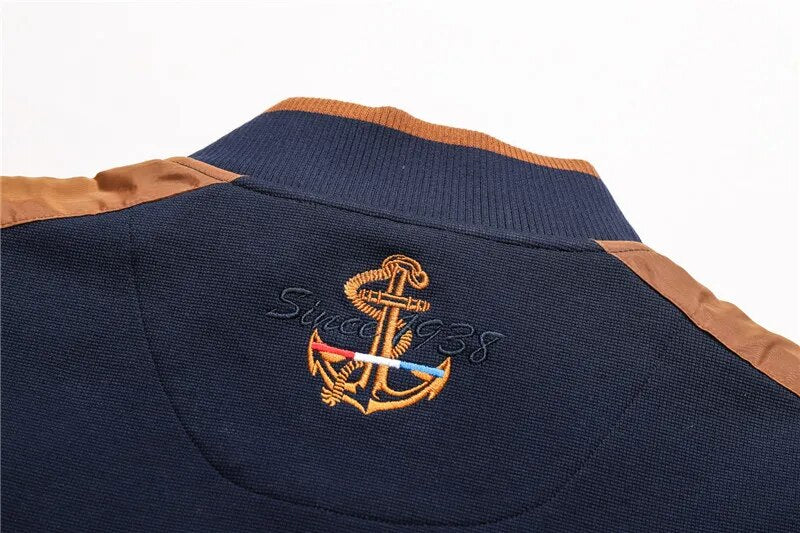 Tace & Shark Men Sweater Pullovers High Quality Embroidery Half Zipper Turtleneck Sweater Men Gift for Men