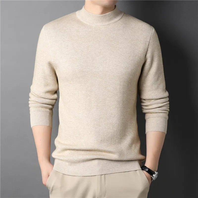 MRMT 2023 Brand New Men's Cashmere Sweater Half Turtleneck Men Sweaters Knit Pullovers For male Youth Slim Knitwear Man Sweater