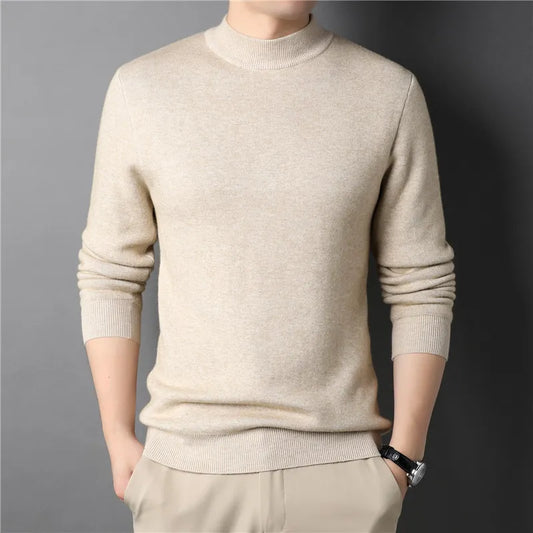MRMT 2023 Brand New Men's Cashmere Sweater Half Turtleneck Men Sweaters Knit Pullovers For male Youth Slim Knitwear Man Sweater