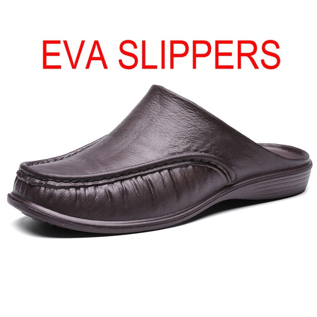 JUMPMORE Men EVA Shoes Slip On Casual Walking Shoes Men Half Slippers Comfortable Soft Slippers Size40- 47