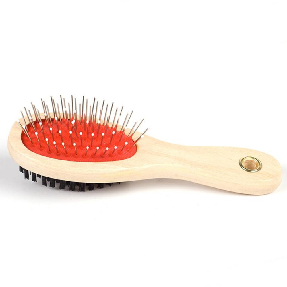 Pet Hair Removal Comb Cat Dog Fur Hair Double-sided Brush Puppy Wooden Grooming Rake Comb Hair Care Tools Massage Clean Product