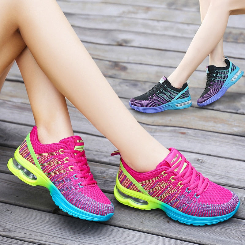 Running Shoes Female Sport Shoes Breathable Woman Sneakers Light Mesh Lace-Up Chaussure Femme Women Fashion Sneake Women's Shoes
