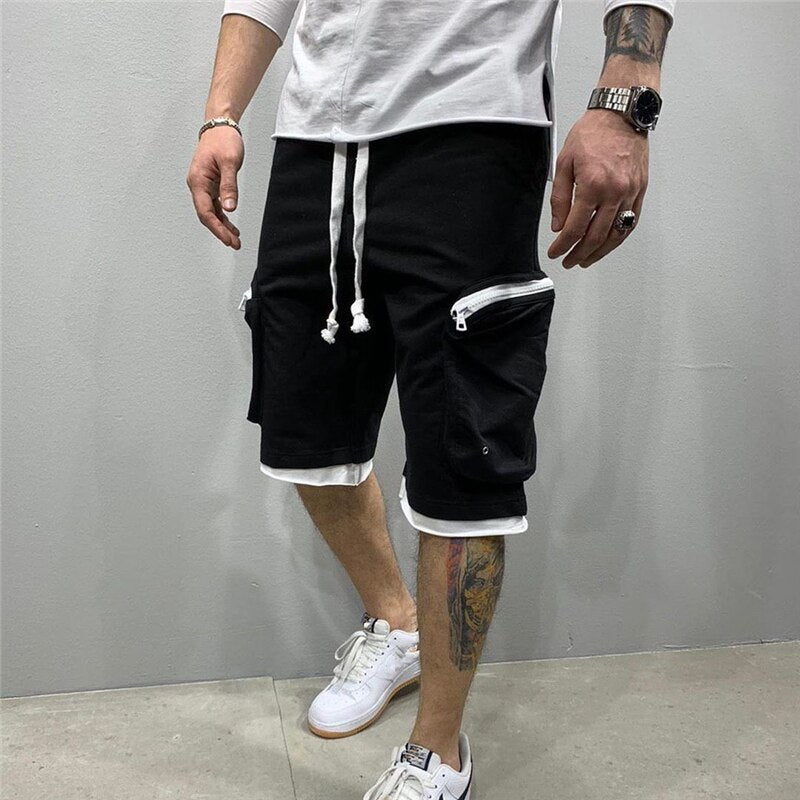 Summer Loose shorts men jogging short pants Casual fitness streetwear men Multi-pocket sport casual hip cargo shorts