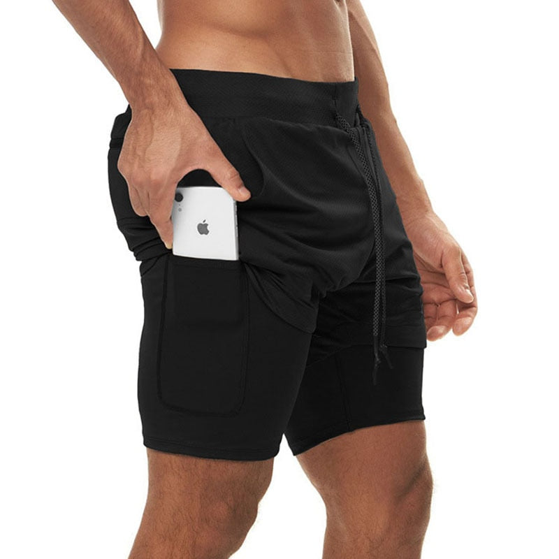 Camo Running Shorts Men 2 In 1 Double-deck Quick Dry GYM Sport Shorts Fitness Jogging Workout Shorts Men Sports Short Pants