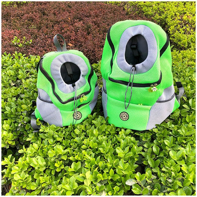 Double Shoulder Portable Travel Backpack Outdoor Pet Dog Carrier Bag Pet Dog Front Bag Mesh Backpack (S--L)
