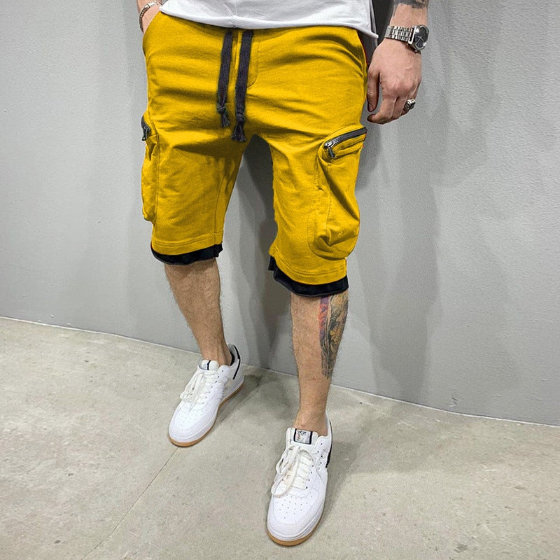 Summer Loose shorts men jogging short pants Casual fitness streetwear men Multi-pocket sport casual hip cargo shorts