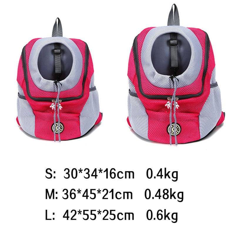 Double Shoulder Portable Travel Backpack Outdoor Pet Dog Carrier Bag Pet Dog Front Bag Mesh Backpack (S--L)