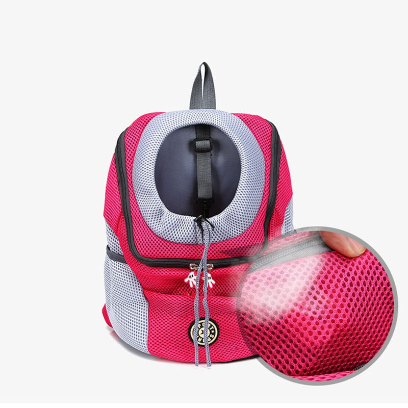 Double Shoulder Portable Travel Backpack Outdoor Pet Dog Carrier Bag Pet Dog Front Bag Mesh Backpack (S--L)