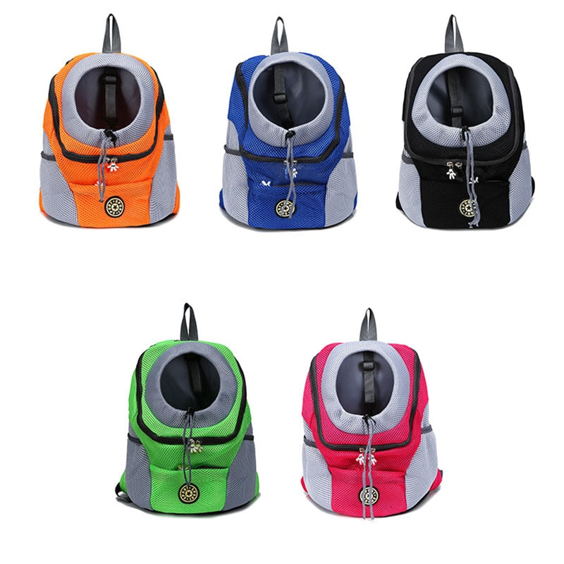Double Shoulder Portable Travel Backpack Outdoor Pet Dog Carrier Bag Pet Dog Front Bag Mesh Backpack (S--L)