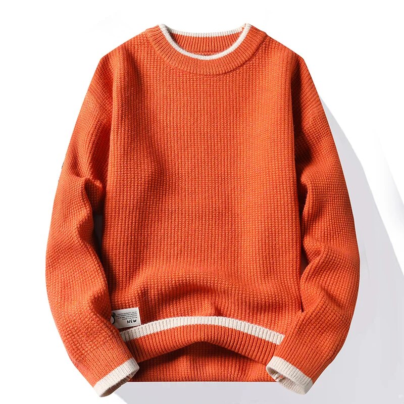 Men Sweater Streetwear 2023 Fashion Striped Pullover Men Knitwear Shirt Pull Homme Autumn Winter Cotton Sweaters