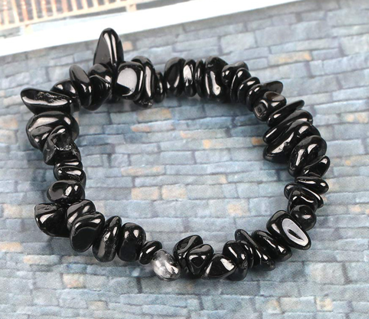 Irregular Natural Schorl Beaded Bracelet