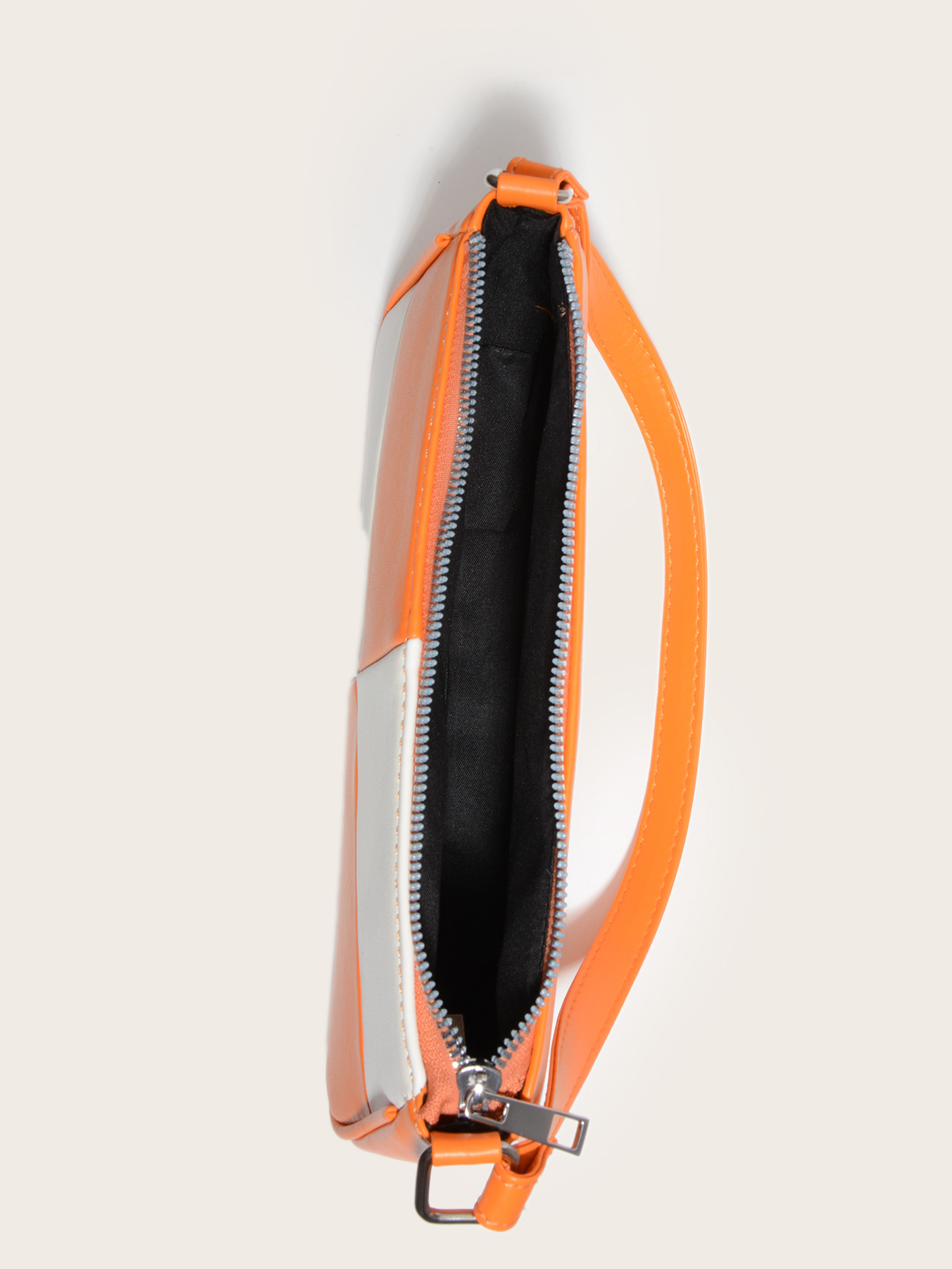 Retro Plaid Color Block Baguette Bag