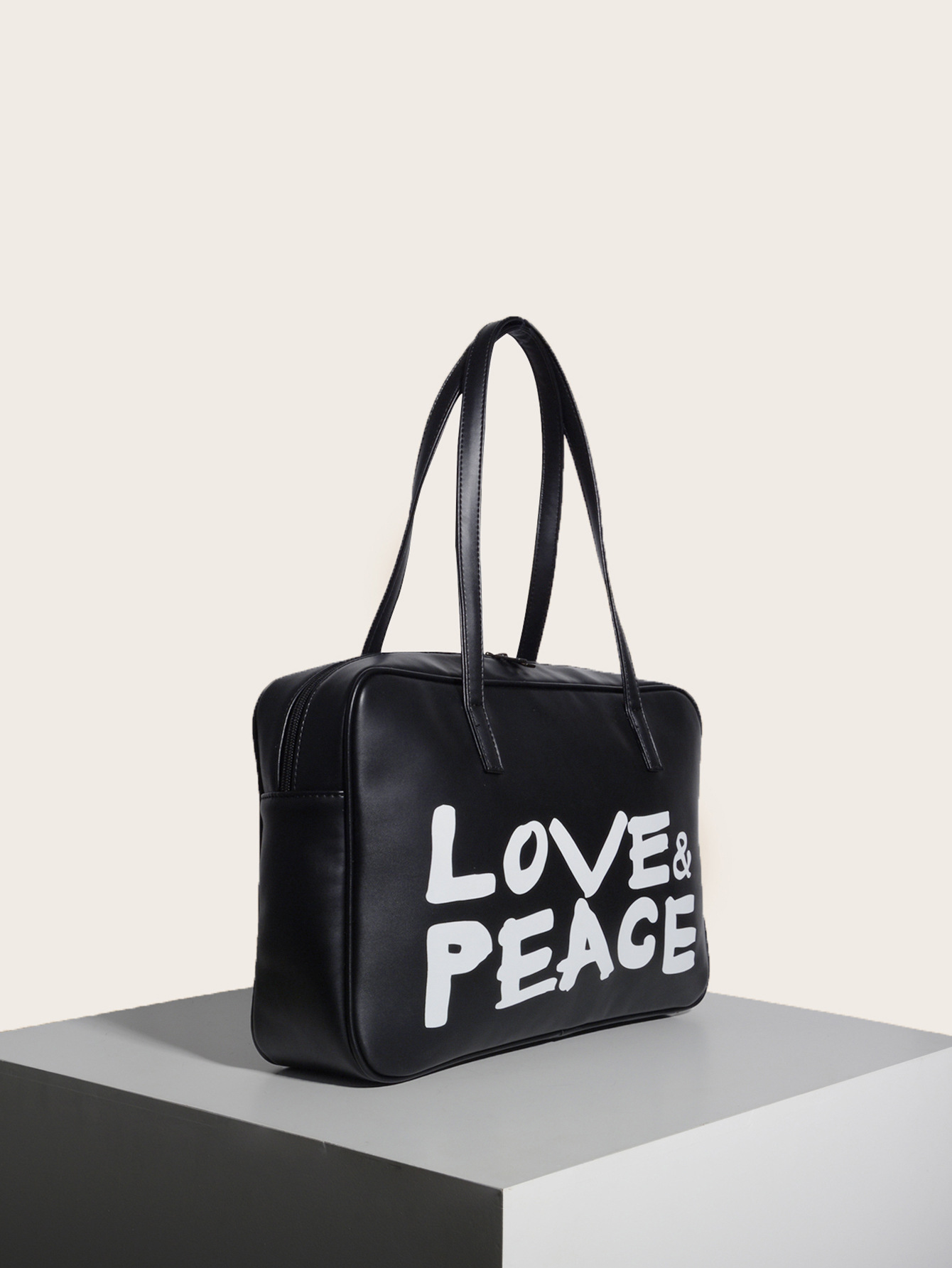 Letter Print Shoulder Bag