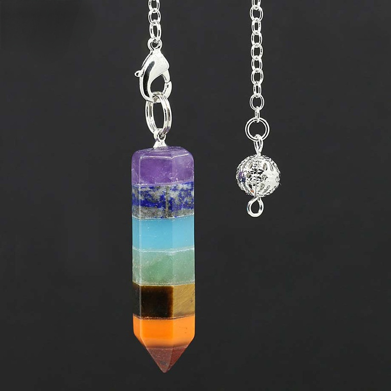Geometrical Rainbow Semi-Precious Stone Pendant