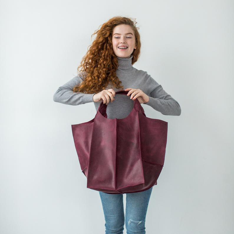 Women's Retro Horizontal Square Tote Bag