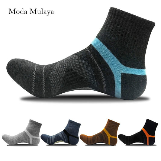 Men Merino Wool Black Ankle Cotton Socks