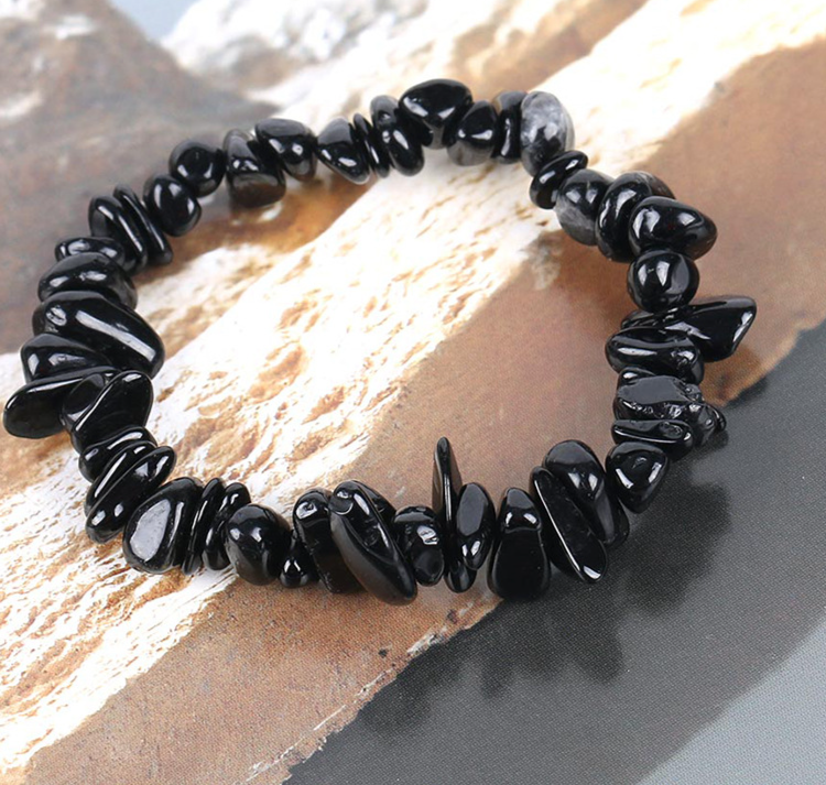 Irregular Natural Schorl Beaded Bracelet