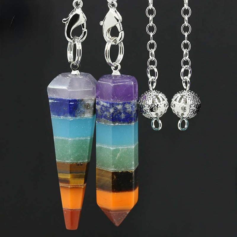 Geometrical Rainbow Semi-Precious Stone Pendant
