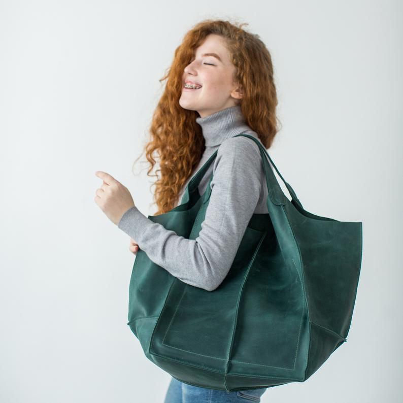 Women's Retro Horizontal Square Tote Bag